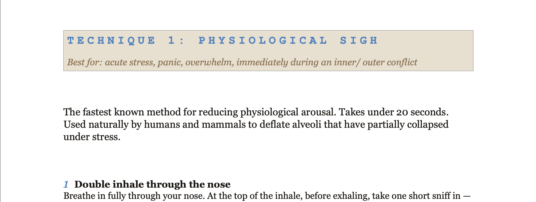 INSTANT Nervous System Reset